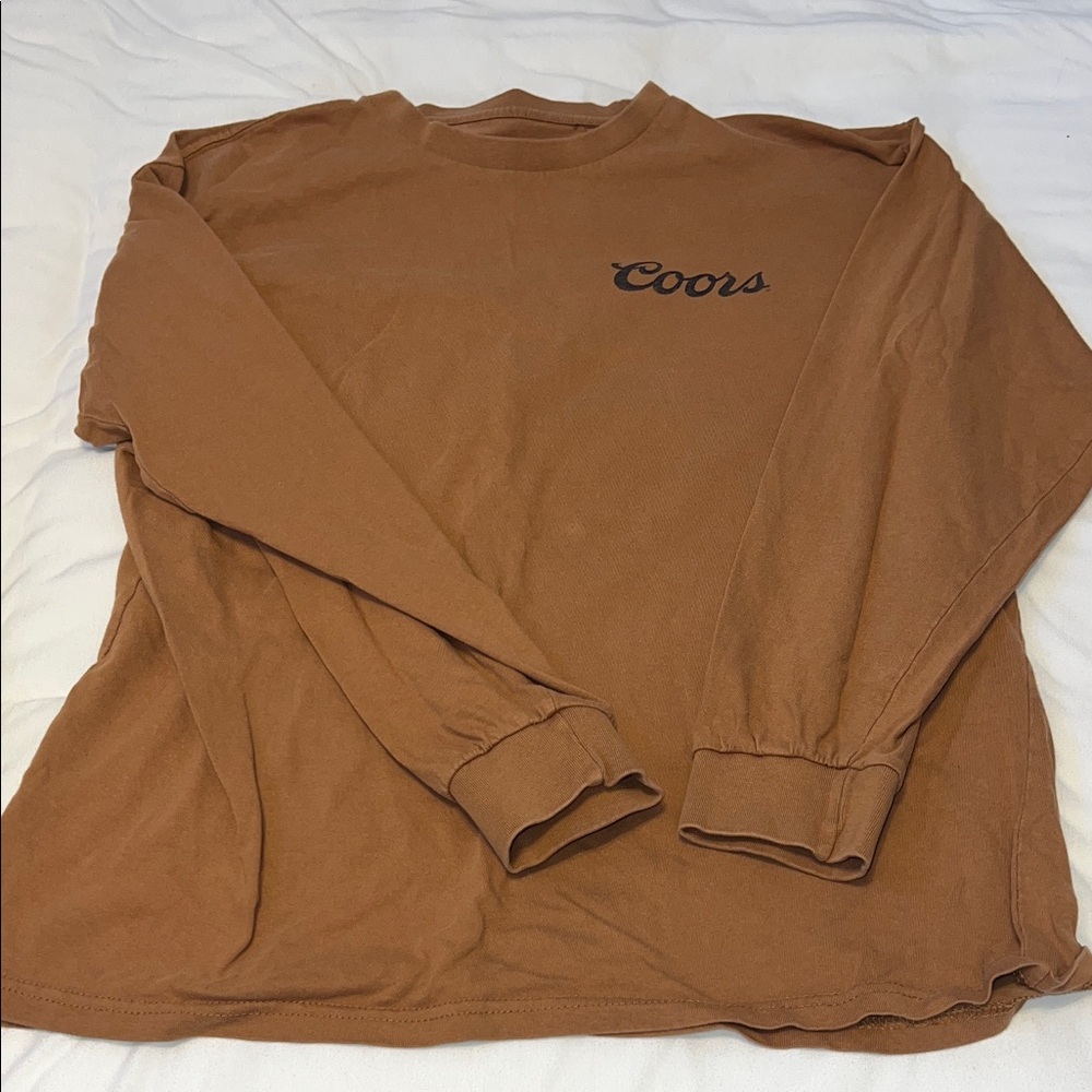 Coors beer Brown Long Sleeve Shirt Sz M